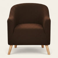 Tub Armchair Cover – Herringbone Knit – Espresso