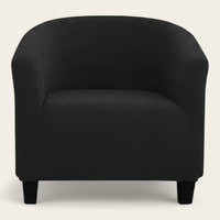 Tub Armchair Cover – Herringbone Knit – Ink Black