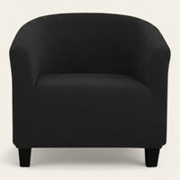 Tub Armchair Cover – Herringbone Knit – Ink Black