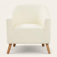 Tub Armchair Cover – Herringbone Knit – Ivory Cream