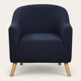 Tub Armchair Cover – Herringbone Knit – Midnight Navy