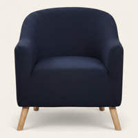 Tub Armchair Cover – Herringbone Knit – Midnight Navy