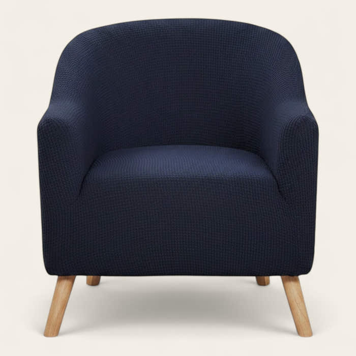 Tub Armchair Cover – Herringbone Knit – Midnight Navy