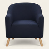Tub Armchair Cover – Herringbone Knit – Midnight Navy