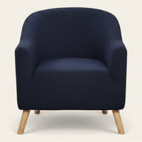 Tub Armchair Cover – Herringbone Knit – Midnight Navy