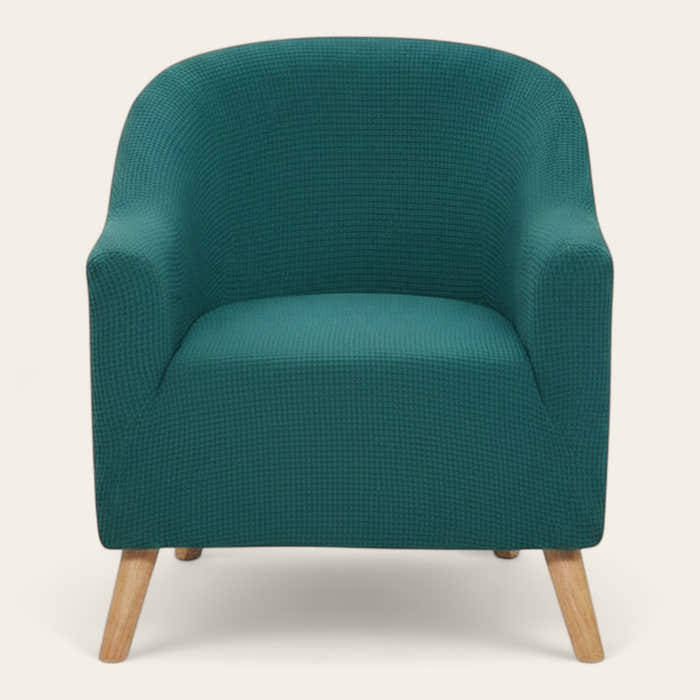 Tub Armchair Cover – Herringbone Knit – Teal