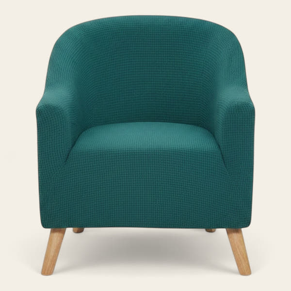 Tub Armchair Cover – Herringbone Knit – Teal