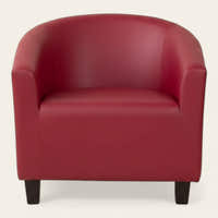Tub Armchair Cover – Leather Look – Bordeaux