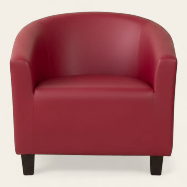 Tub Armchair Cover – Leather Look – Bordeaux