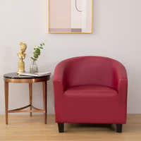 Tub Armchair Cover – Leather Look – Bordeaux
