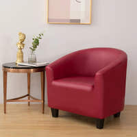 Tub Armchair Cover – Leather Look – Bordeaux
