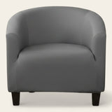 Tub Armchair Cover – Leather Look – Charcoal