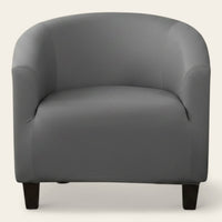 Tub Armchair Cover – Leather Look – Charcoal