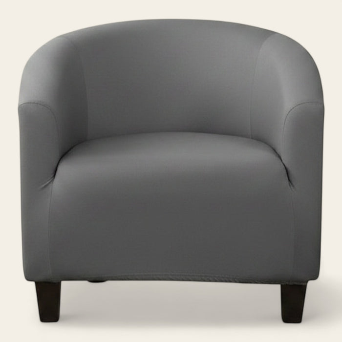 Tub Armchair Cover – Leather Look – Charcoal