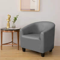 Tub Armchair Cover – Leather Look – Charcoal