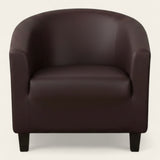Tub Armchair Cover – Leather Look – Espresso