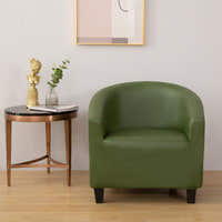 Tub Armchair Cover – Leather Look – Forest