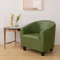 Tub Armchair Cover – Leather Look – Forest