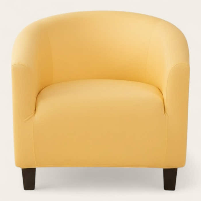 Tub Armchair Cover – Leather Look – Honey