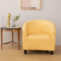 Tub Armchair Cover – Leather Look – Honey