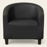 Tub Armchair Cover – Leather Look – Ink Black