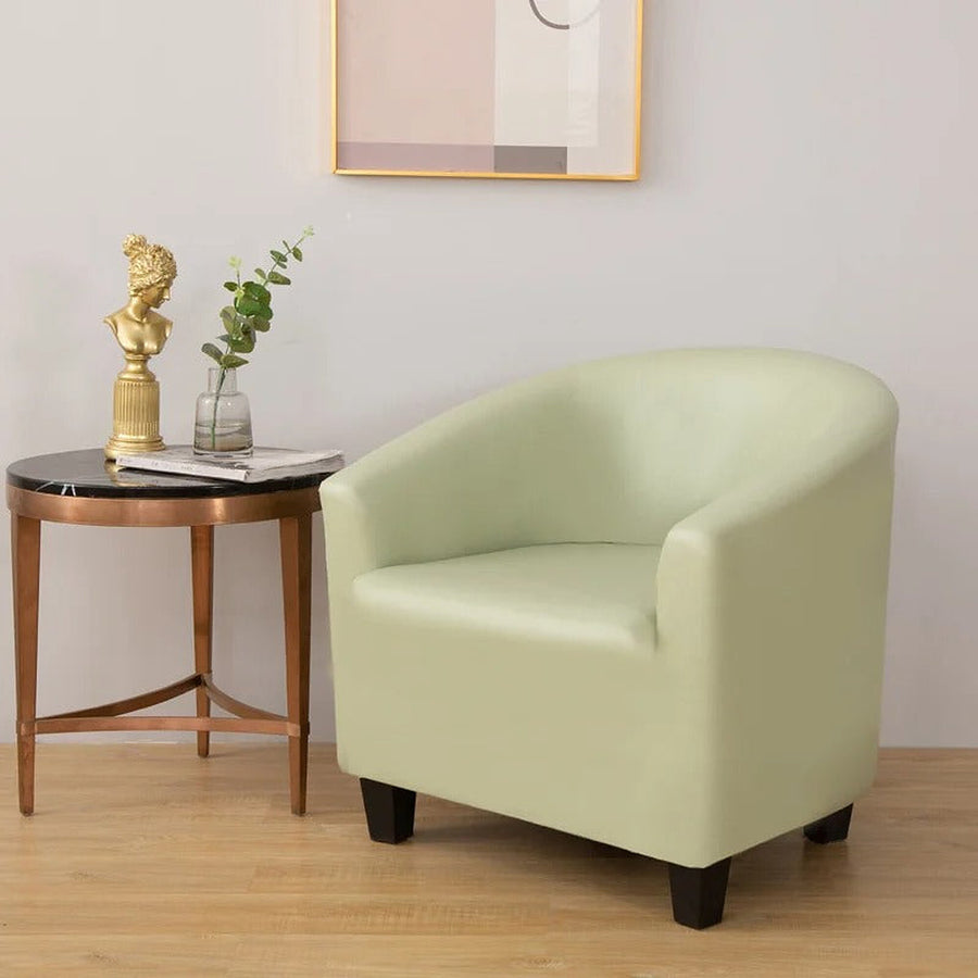 Tub Armchair Cover – Leather Look – Sage Mist
