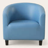 Tub Armchair Cover – Leather Look – Sky Mist