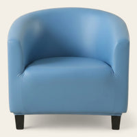 Tub Armchair Cover – Leather Look – Sky Mist