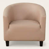 Tub Armchair Cover – Leather Look – Soft Blush