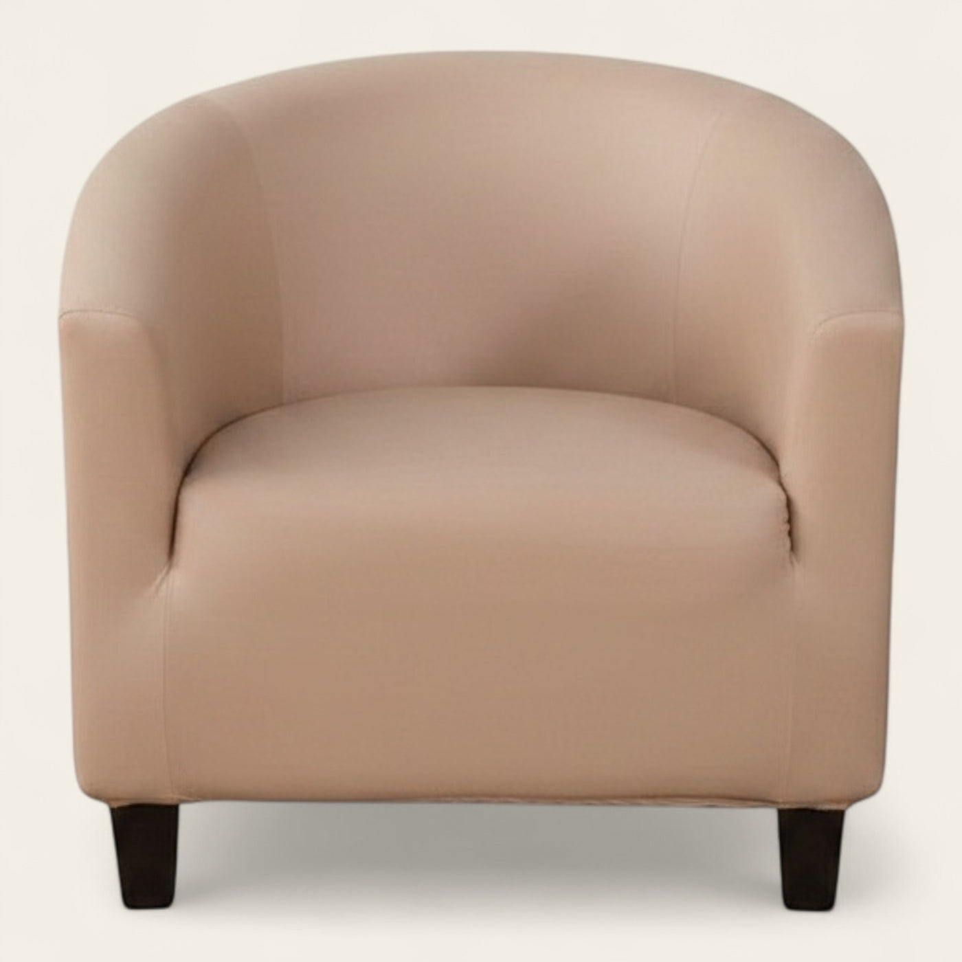 Tub Armchair Cover – Leather Look – Soft Blush