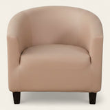 Tub Armchair Cover – Leather Look – Soft Blush