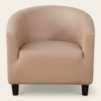 Tub Armchair Cover – Leather Look – Soft Blush