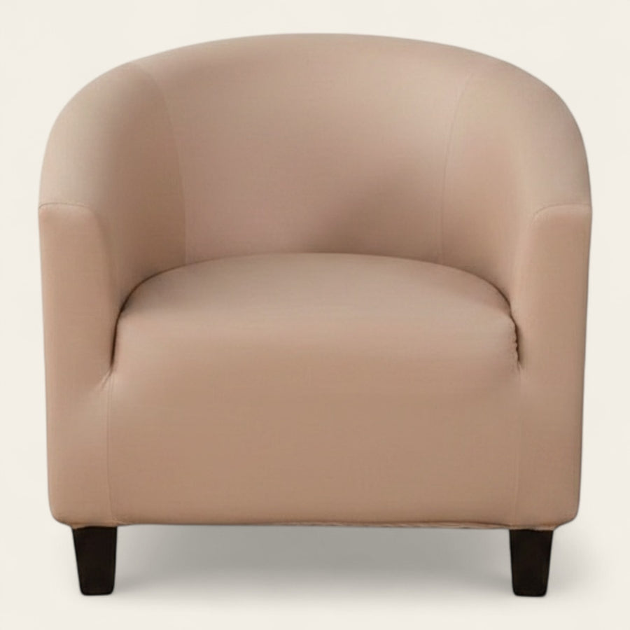 Tub Armchair Cover – Leather Look – Soft Blush