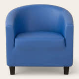 Tub Armchair Cover – Leather Look – Stormy Blue