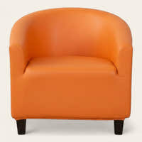 Tub Armchair Cover – Leather Look – Terracotta