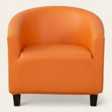Tub Armchair Cover – Leather Look – Terracotta