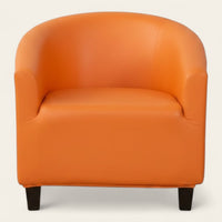 Tub Armchair Cover – Leather Look – Terracotta
