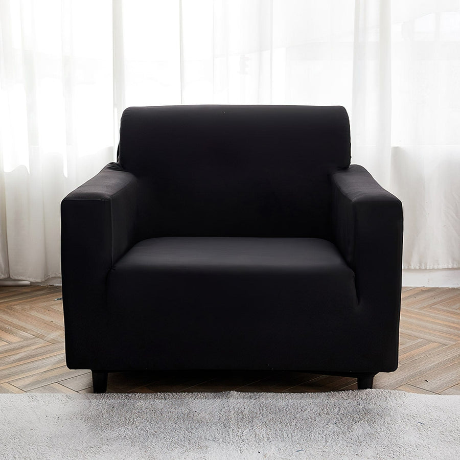 Armchair Cover – Plain Stretch – Ink Black