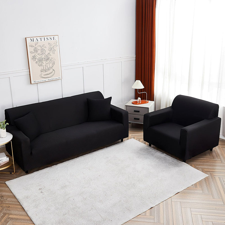 Armchair Cover – Plain Stretch – Ink Black