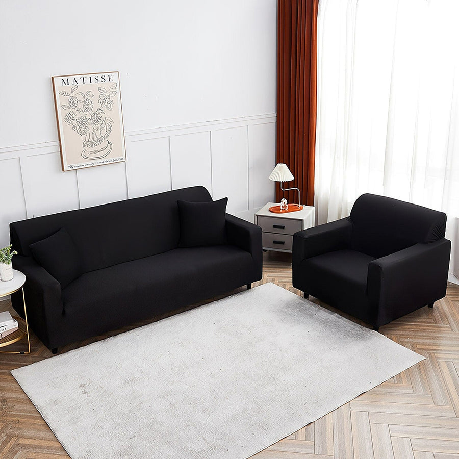 Armchair Cover – Plain Stretch – Ink Black