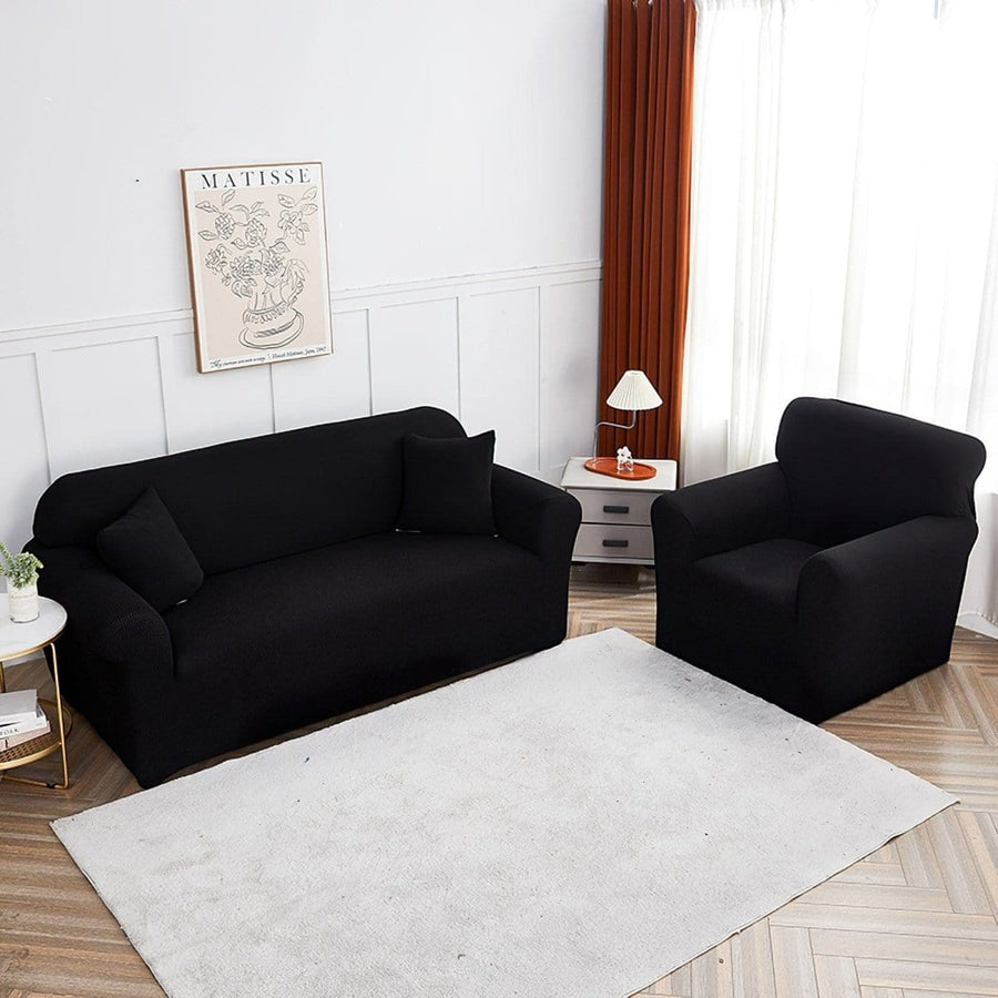 Armchair Cover – Smooth – Ink Black
