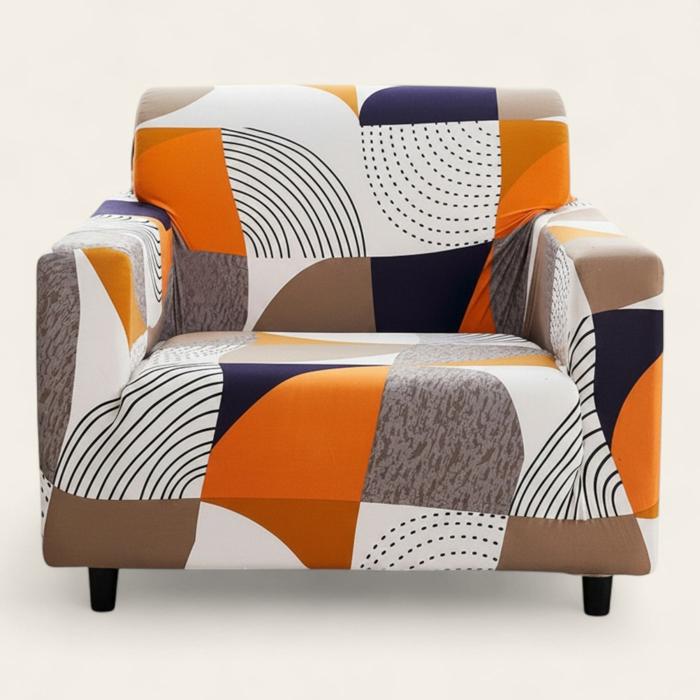 Vintage Armchair Cover – Plain – Mushroom Taupe