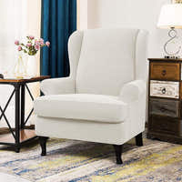 Wingback Armchair Cover – Plain – Pearl White