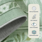 Covaba modern botanical floral rug in sage mist, styled in a room setting, view 3