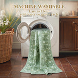Covaba modern botanical floral rug in sage mist, styled in a room setting, view 4