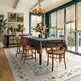 Covaba vintage floral rug in warm beige, styled in a room setting, view 4
