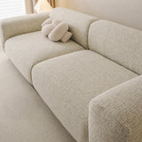 Angled close-up of the sage veil chenille seat and backrest showing the soft woven texture