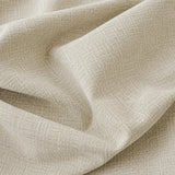 Macro of sage veil chenille fabric in soft folds revealing the woven cross-hatch weave