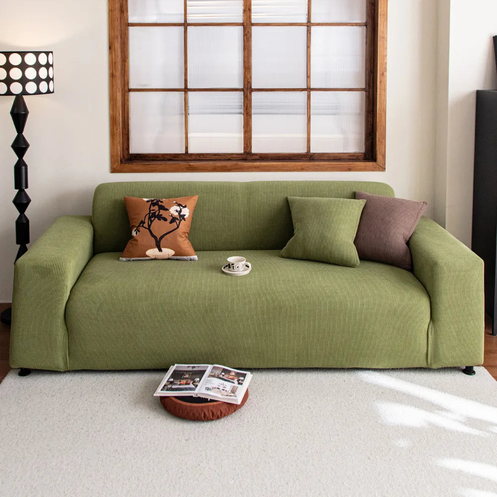 Sofa Cover – Corduroy – Olive Green
