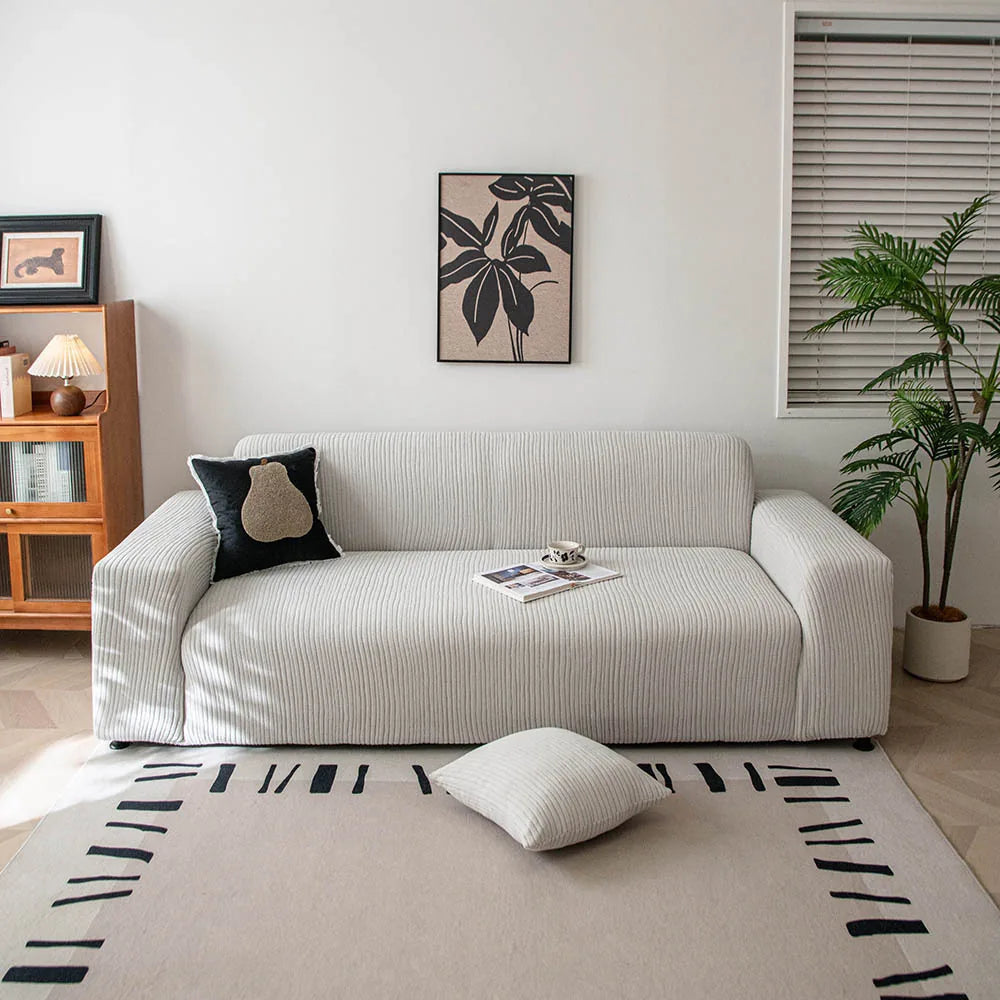 Sofa Cover – Corduroy – Silver Cloud